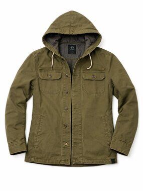 DJAB Olive Green Hooded Utility Jacket Men’s M Military Field Coat Casual Street